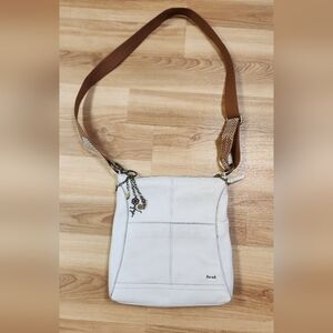 The Sak White Crossbody Bag with Tan Strap